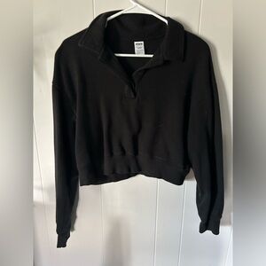 PINK Victoria's Secret Black Cropped Sweatshirt
